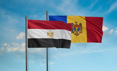 Moldova and Egypt flag