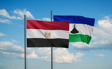 Lesotho and Egypt flag