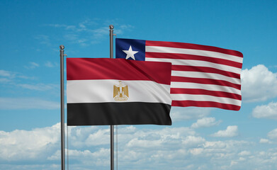 Liberia and Egypt flag