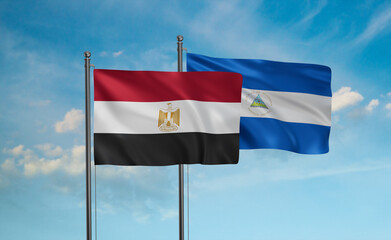 Nicaragua and Egypt flag
