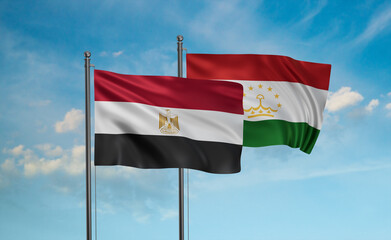 Tajikistan and Egypt flag