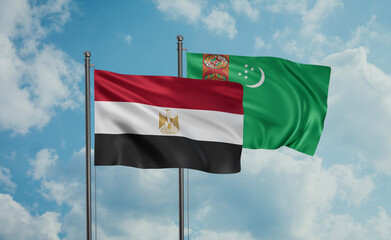 Turkmenistan and Egypt flag