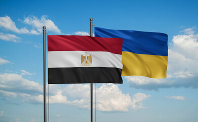 Ukrain and Egypt flag