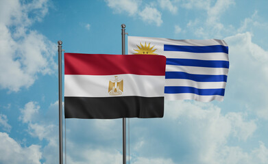 Uruguay and Egypt flag