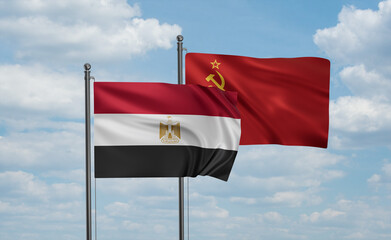 Soviet Union and Egypt flag