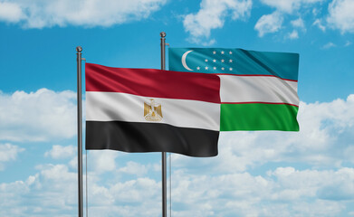 Uzbekistan and Egypt flag