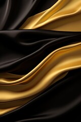 black and gold satin silk background - generative ai