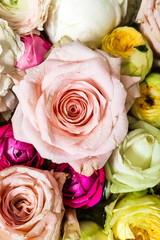 background texture with fresh flowers