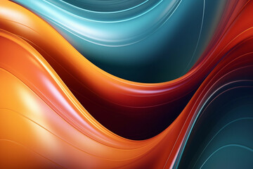 Abstract orange and blue wavy background