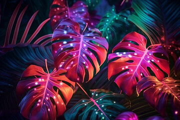 Fototapeta premium Plant and leaves background of different colors