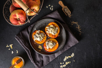 grilled peaches with yogurt and honey