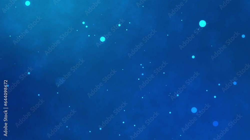 Poster blue particle with bokeh background animation,particle technology looping 4k video