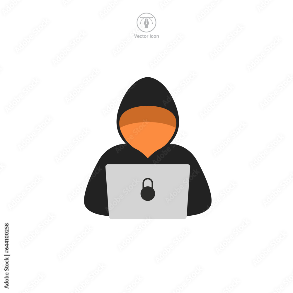 Poster hacker icon symbol vector illustration isolated on white background