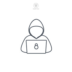 Hacker icon symbol vector illustration isolated on white background
