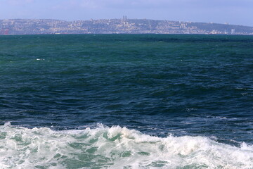Fototapeta premium Haifa Israel 30.12. 2022. Haifa is a port city on the Mediterranean coast in northern Israel.