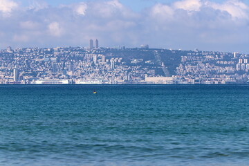 Haifa Israel 30.12. 2022. Haifa is a port city on the Mediterranean coast in northern Israel.