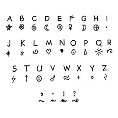 set of black and white numbers