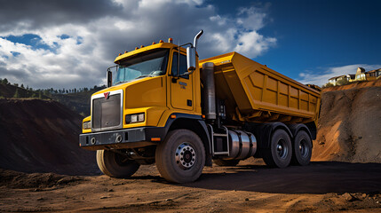 Dump Truck Dynamism: Construction Equipment in Full Load