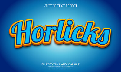 Fototapeta premium Horlicks 3d fully editable vector eps text effect design