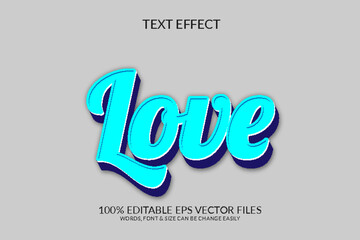 Love 3d fully editable vector eps text effect design