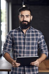 cropped shot of a male designer holding a digital tablet
