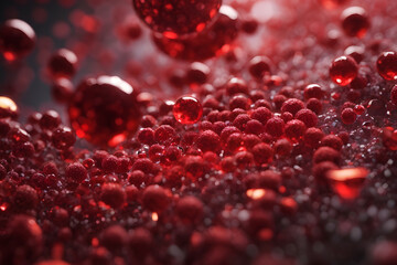 bloodstream, showcasing red blood cells in intricate detail as they traverse the human body