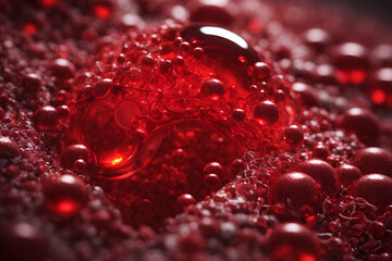 bloodstream, showcasing red blood cells in intricate detail as they traverse the human body