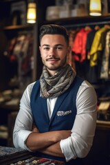 Fototapeta premium portrait of a confident young man working in his store