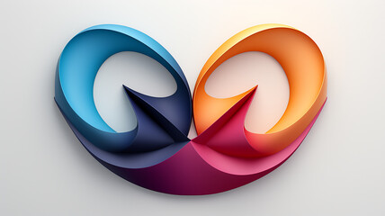 Obraz premium abstract three-dimensional logo on a white background.