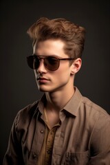Fototapeta premium studio shot of a handsome young man wearing sunglasses