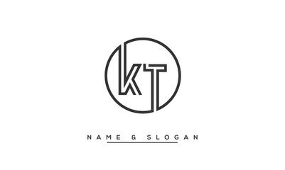 KT,  TK,  K,  T  Abstract  Letters  Logo  Monogram