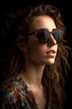 a beautiful young woman wearing sunglasses