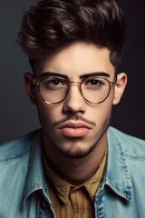 Fototapeta na wymiar closeup of a stylish modern man with trendy glasses