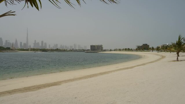 Scenic View of Dubai Skyline from Beach