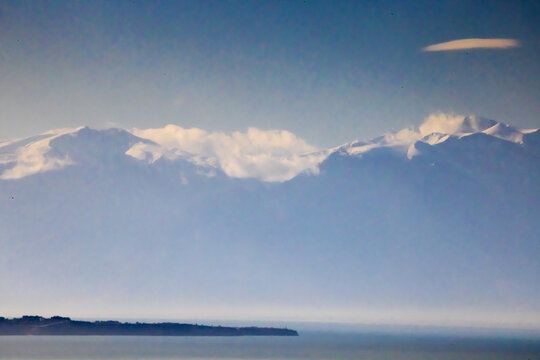 Mt. Olympus viewed from Thessaloniki, Greece
