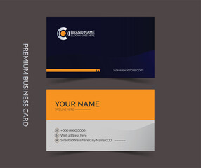 Modern dark white and yellow business card layout