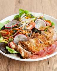 Grilled chicken salad with Japanese sesame dressing