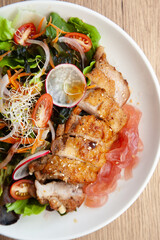 Grilled chicken salad with Japanese sesame dressing