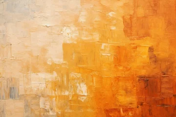 Foto op Canvas 四角を使ったデザインのアンティーク油絵・抽象背景バナー）オレンジとベージュ © Queso