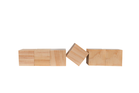 Wooden geometric shapes cube for conceptual design. Education game. isolated on a white background.PNG