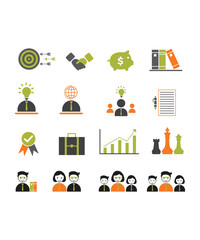 16 Colorful Business Icons And Work Vectors