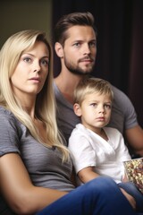 Fototapeta premium a cropped shot of a young family watching tv together