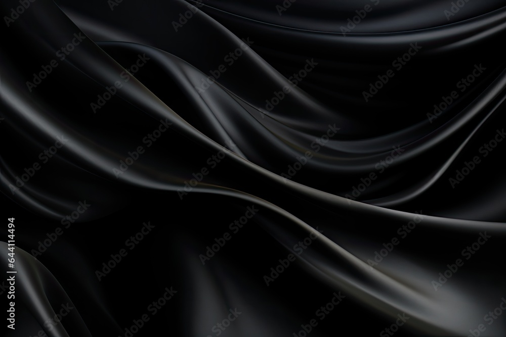 Wall mural black satin background - generative ai