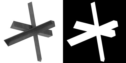 3D rendering illustration of a Czech hedgehog anti-tank obstacle © Francesco Milanese