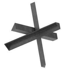 3D rendering illustration of a Czech hedgehog anti-tank obstacle © Francesco Milanese