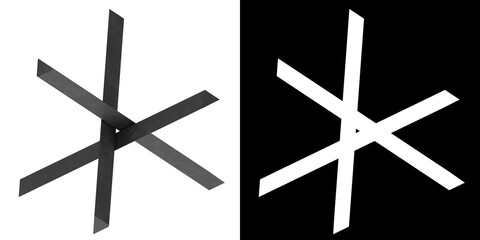 3D rendering illustration of a Czech hedgehog anti-tank obstacle © Francesco Milanese