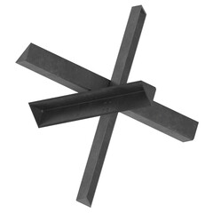 3D rendering illustration of a Czech hedgehog anti-tank obstacle © Francesco Milanese