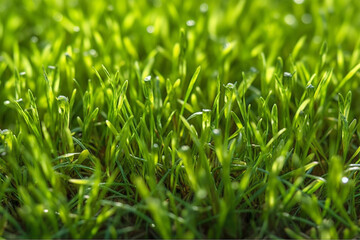 Fototapeta na wymiar Young grass plants closeup