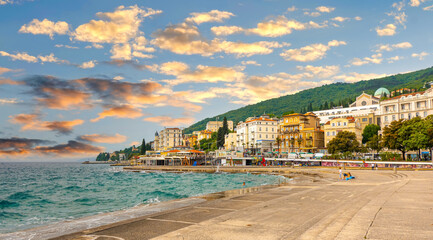 Opatija, Kroatien, Meeresbucht an der Promenade
