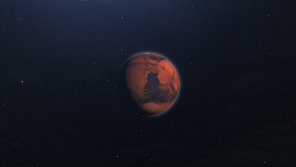 Obraz na płótnie Canvas Planet Mars Space Scene 3D Rendering